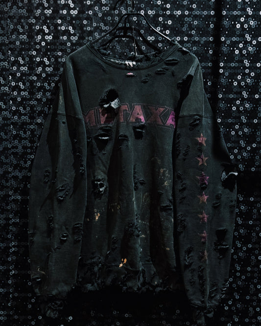 【ÆIEM】original”boro”remake FRUIT OF THE LOOM “METAXA FADED BLACK” Sweat