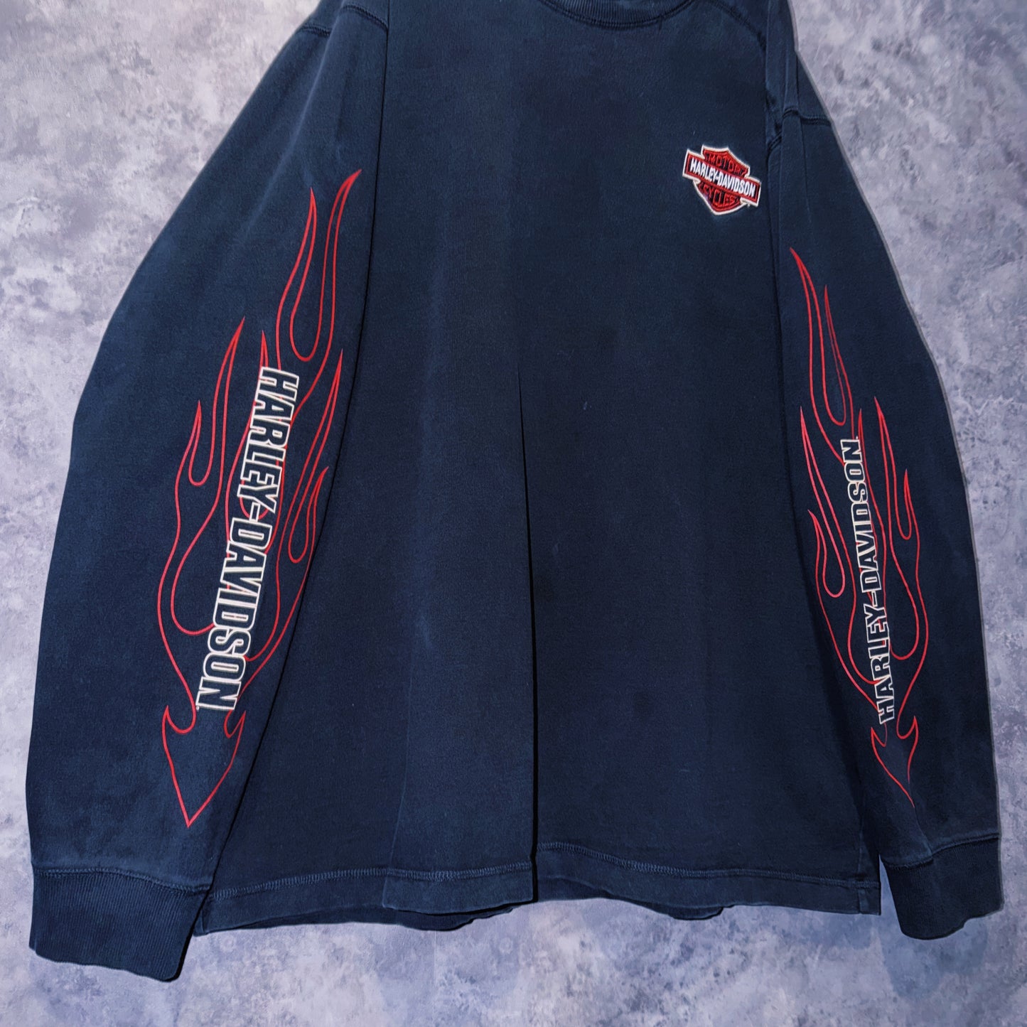 【doppio】90’s vintage “Harley-Davidson” fire pattern design long sleeve T-shirt