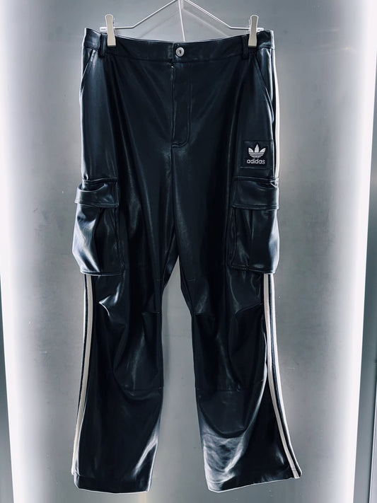 special "original re:make" adidas × vintage leather pants