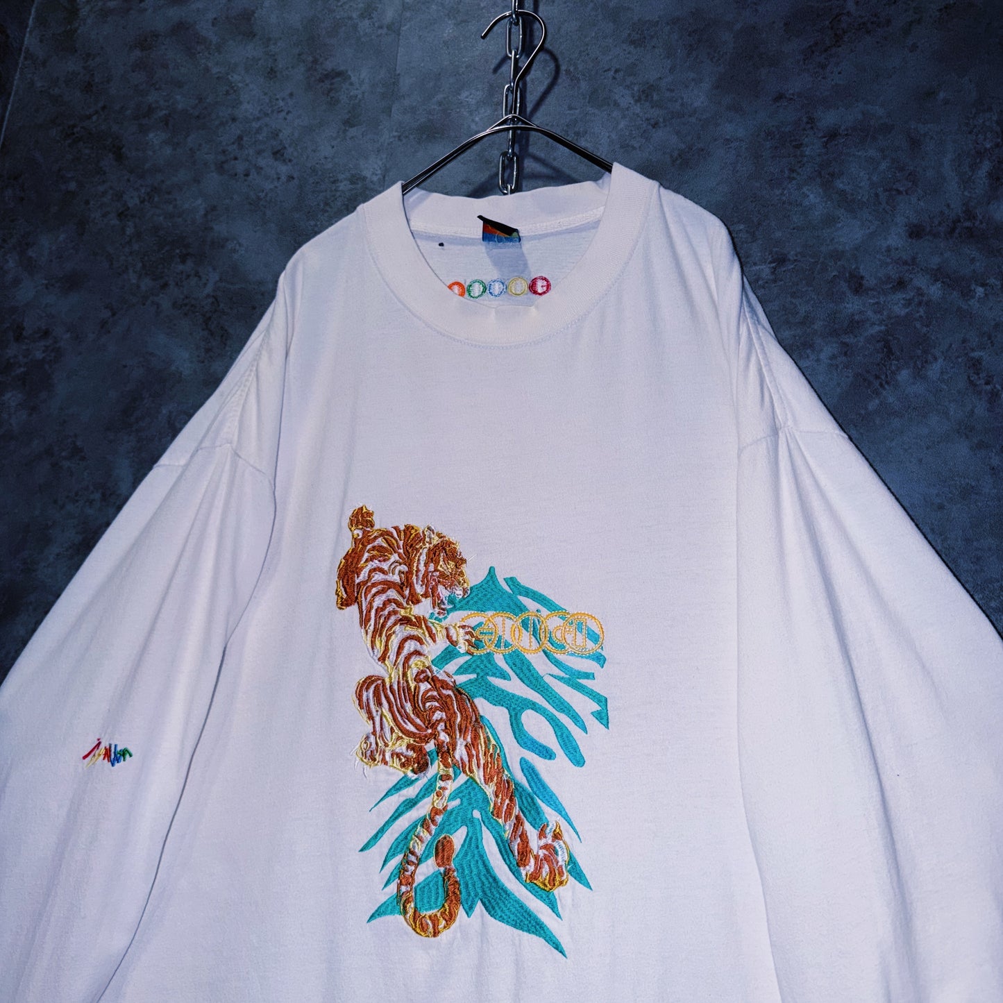【doppio】vintage “COOGI” embroidery design big silhouette long sleeve T-shirt