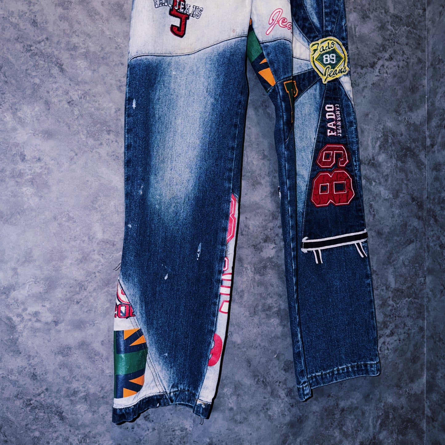 【doppio】vintage switching and paint design denim pants