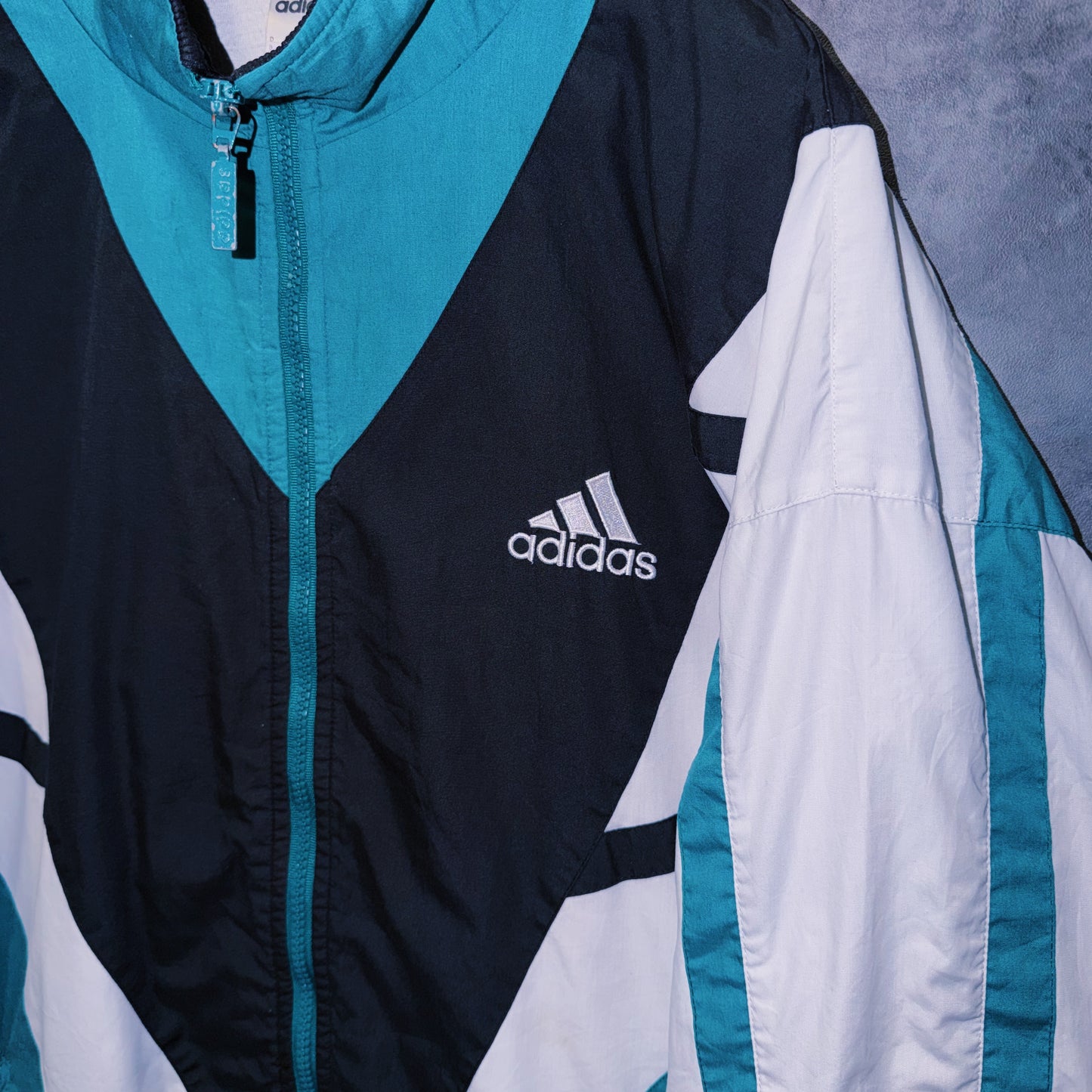 【doppio】90’s vintage “adidas” three stripe design Nylon jacket