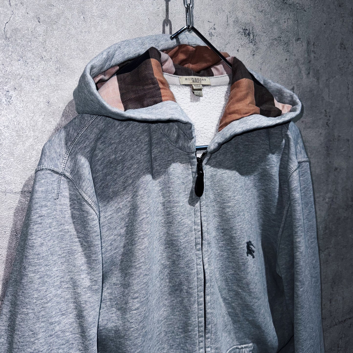 "BURBERRY"nova check pattern design zip-up hoodie