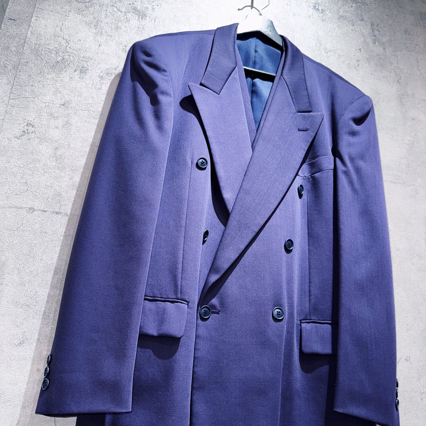 special three piece royal purple color double breasted set up