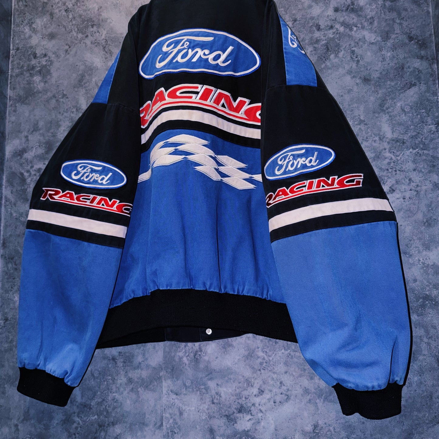 【doppio】vintage”Ford”company logo patches design racing jacket