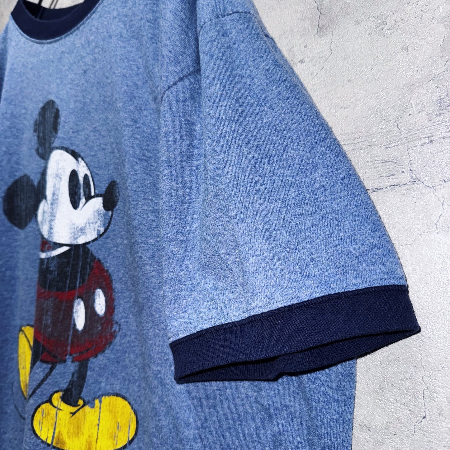 "Mickey Mouse"single design graphic print ringer T shirt