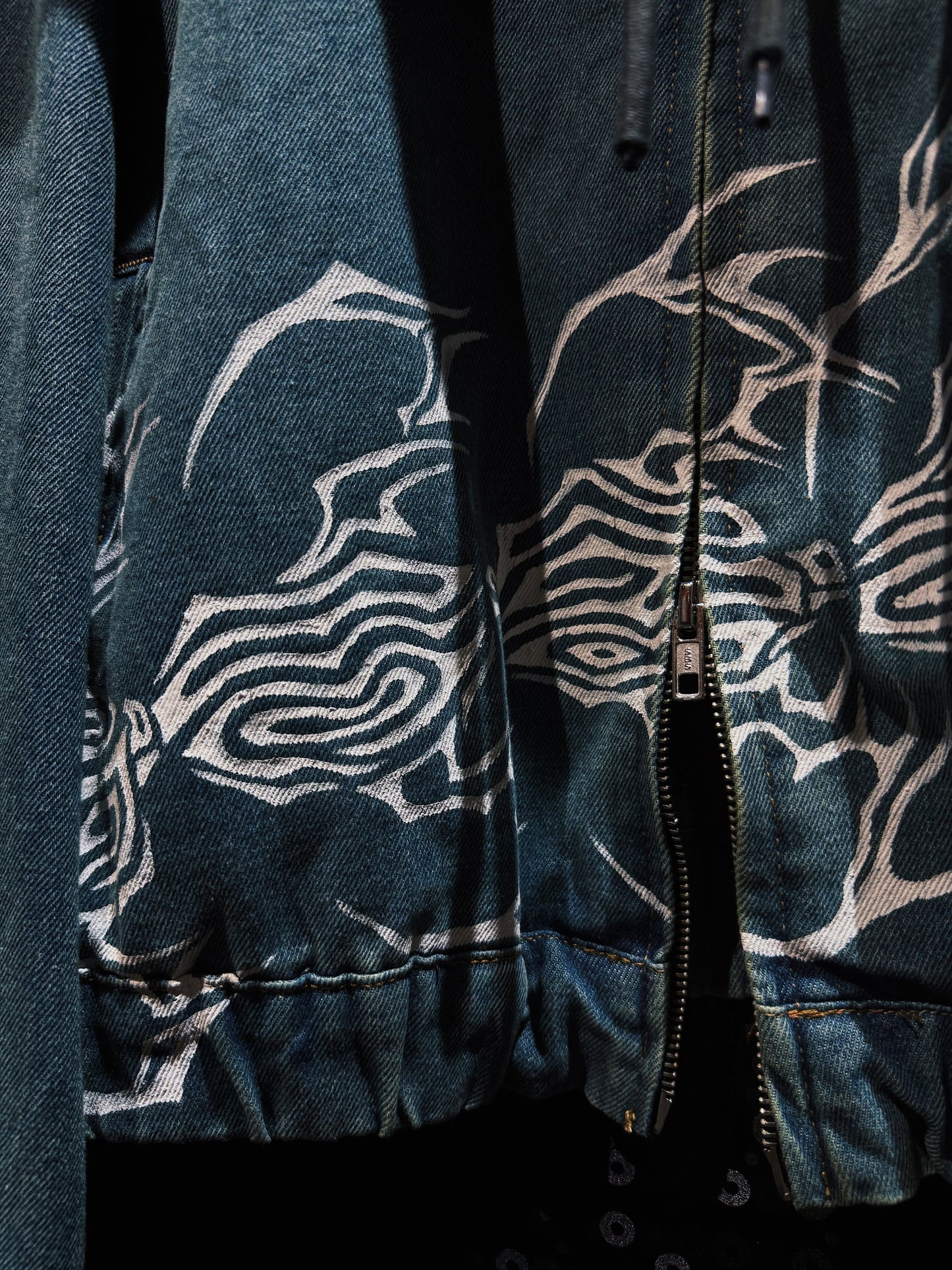 【ÆIEM】“RƎ:STANCE” Hand-Painted Denim Hoodie