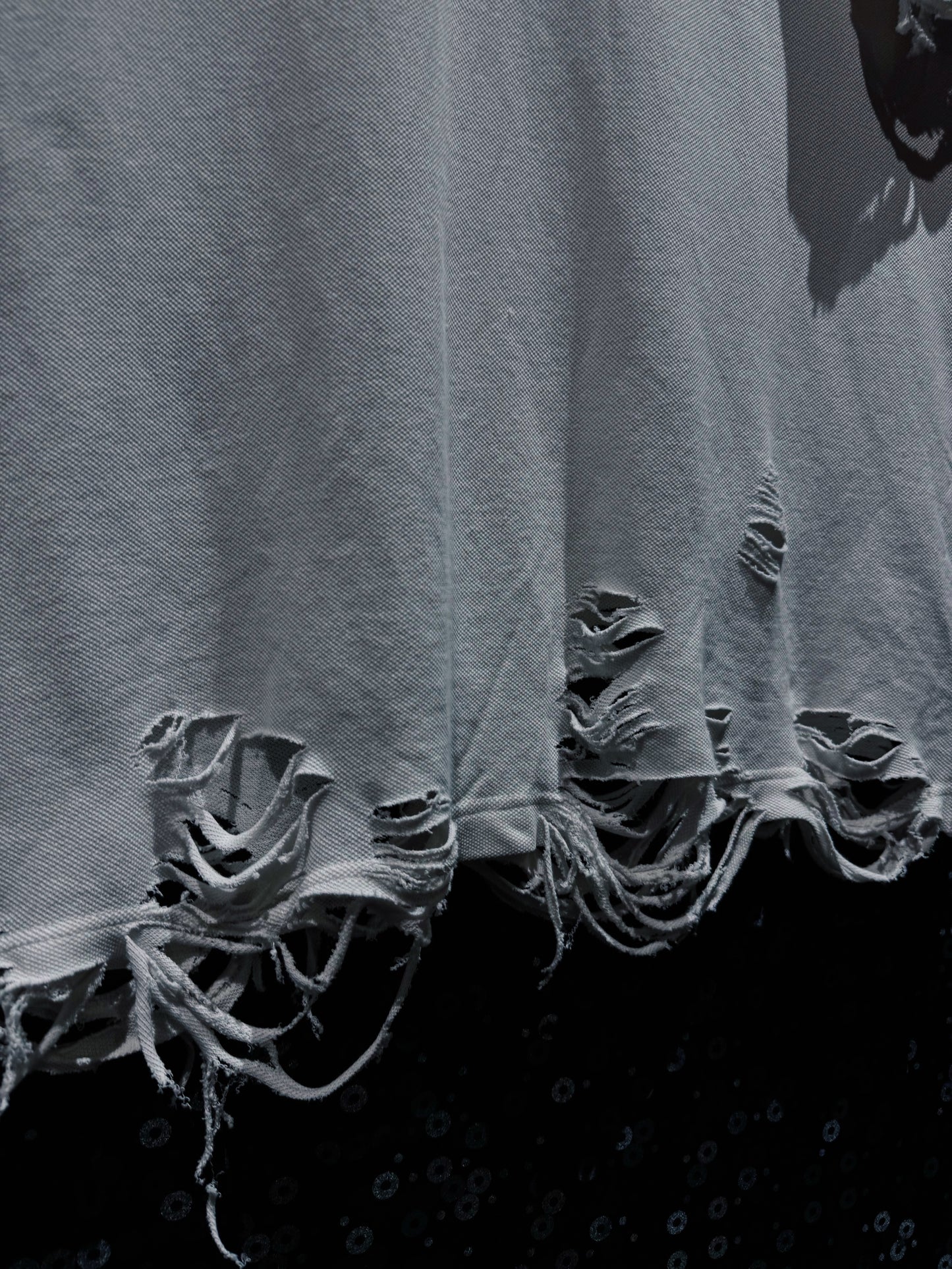 【ÆIEM】original”boro”remake adidas Trefoil Destroy Polo Shirt “white DUST”