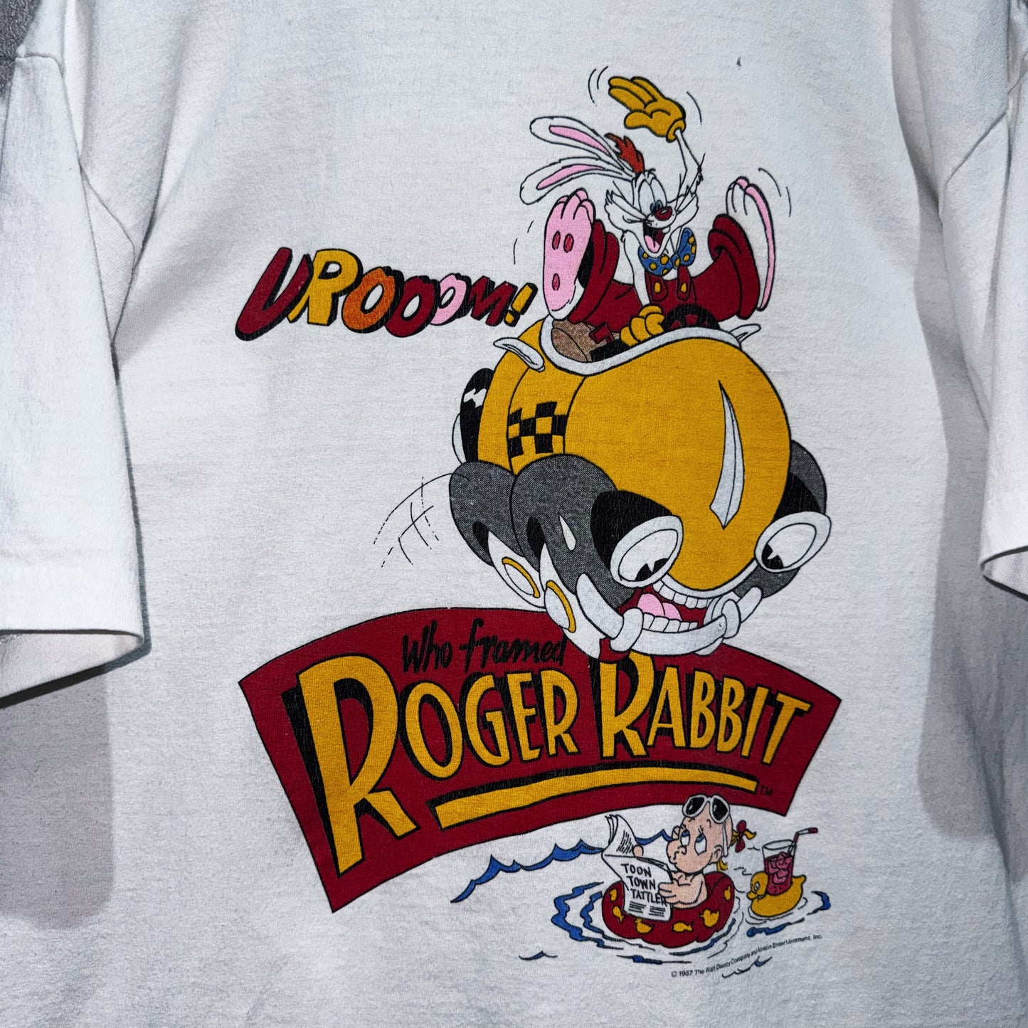 80's"Disney"Who Framed Roger Rabbit Vrooom design vintage T shirt