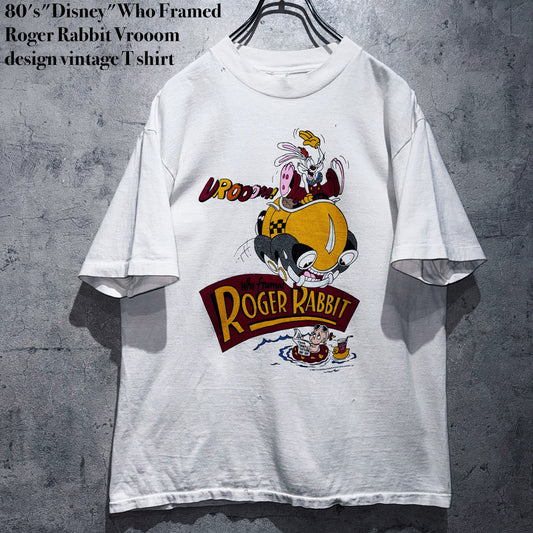 80's"Disney"Who Framed Roger Rabbit Vrooom design vintage T shirt