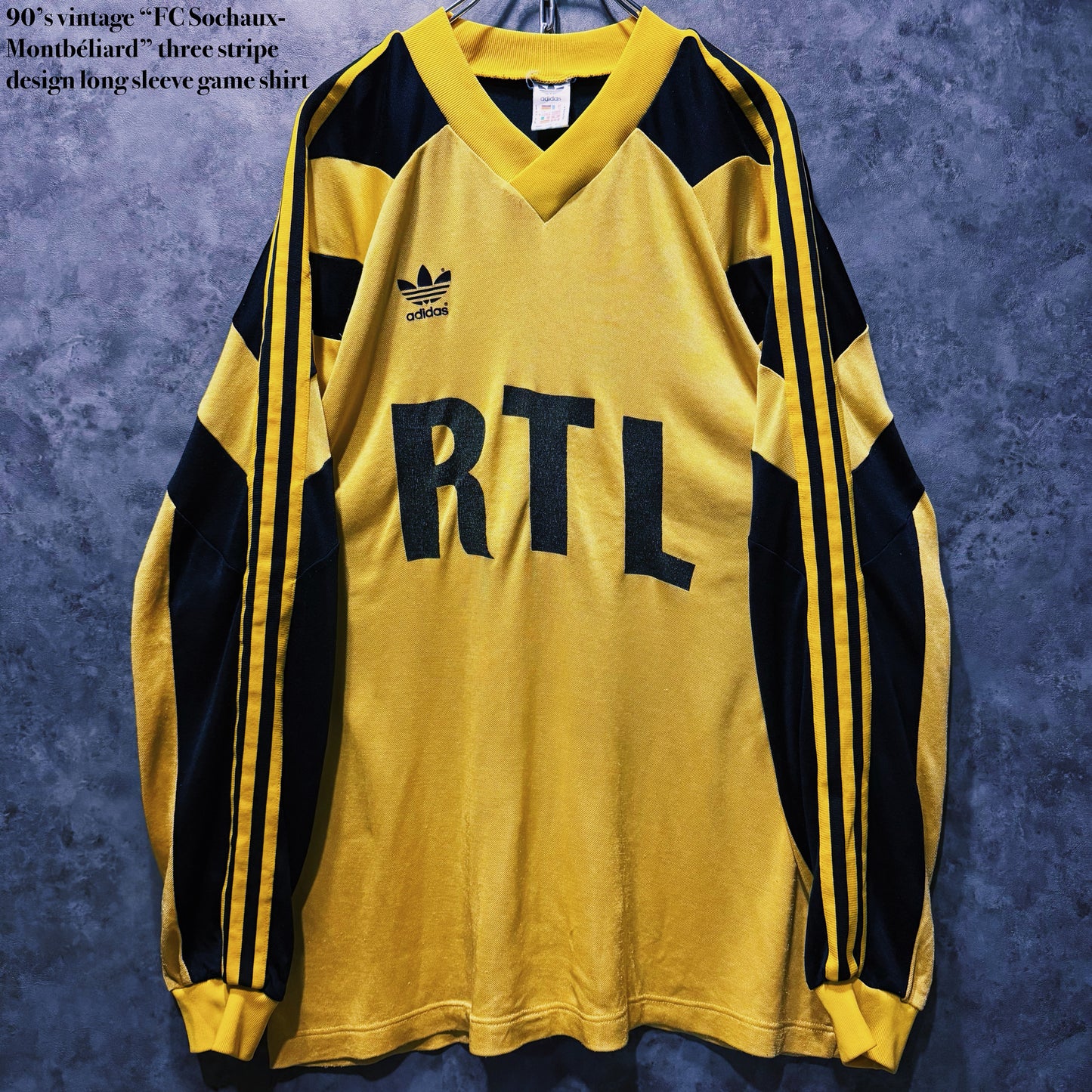 【doppio】90’s vintage “FC Sochaux-Montbéliard” three stripe design long sleeve game shirt
