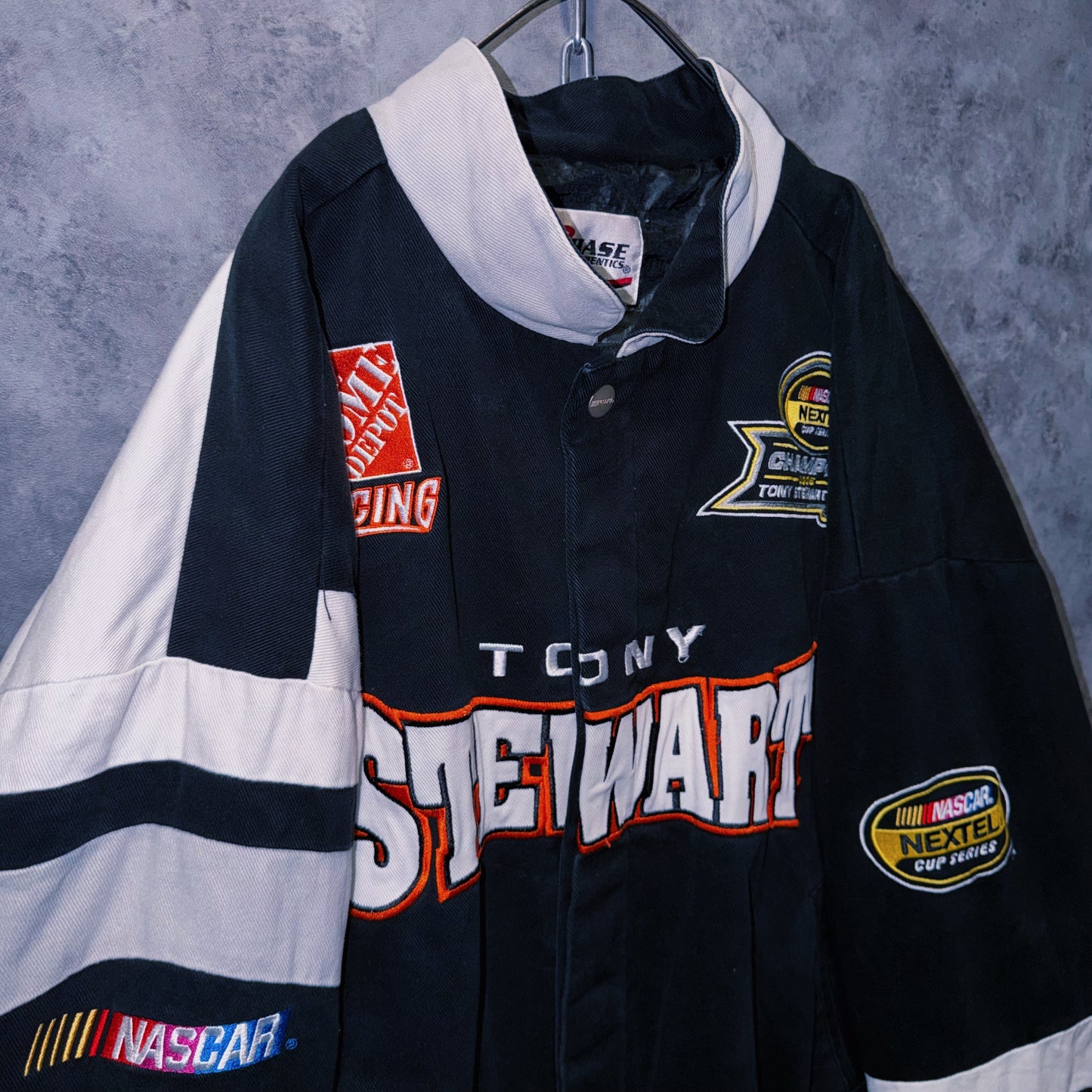 【doppio】vintage”NASCAR”company logo patches design racing jacket
