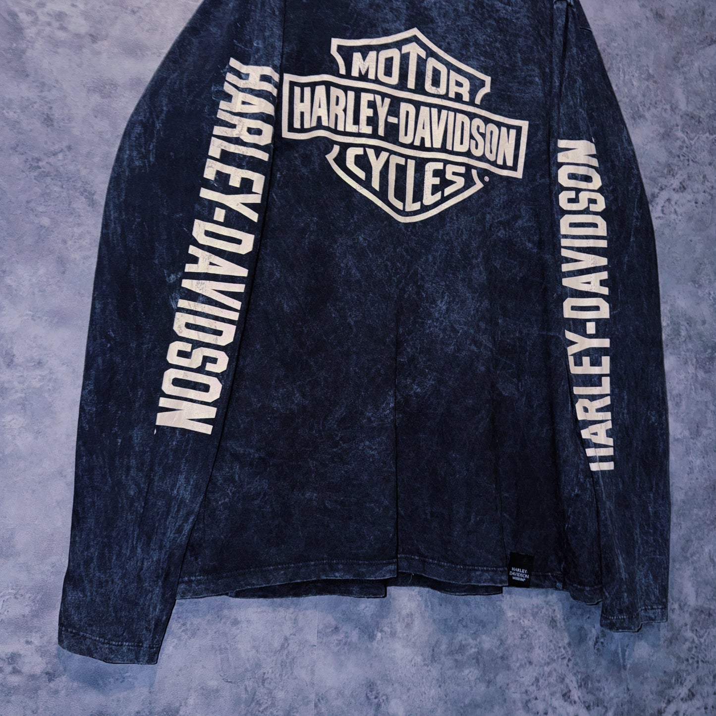 【doppio】vintage “Harley-Davidson” logo print design long sleeve T-shirt