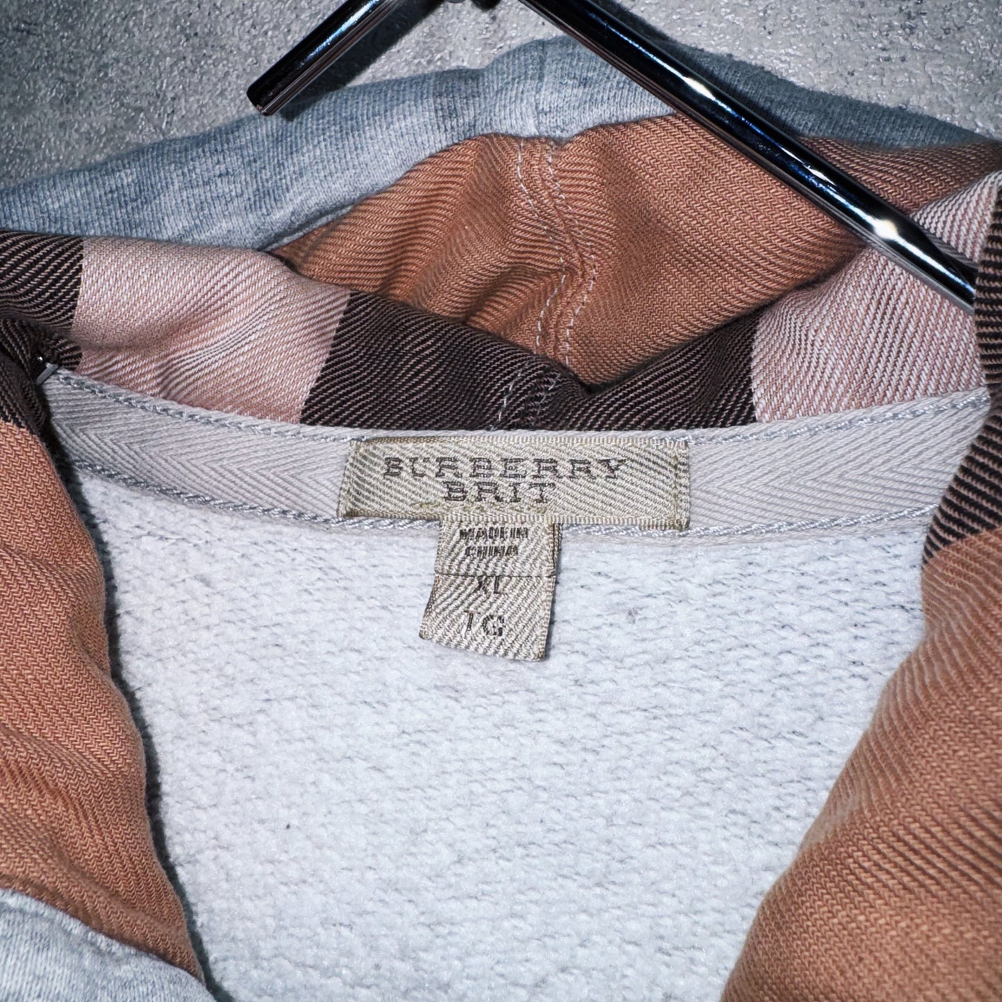 "BURBERRY"nova check pattern design zip-up hoodie