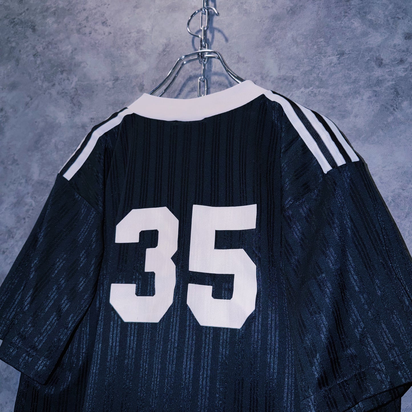 【doppio】vintage “adidas” three stripe design numbered game shirt