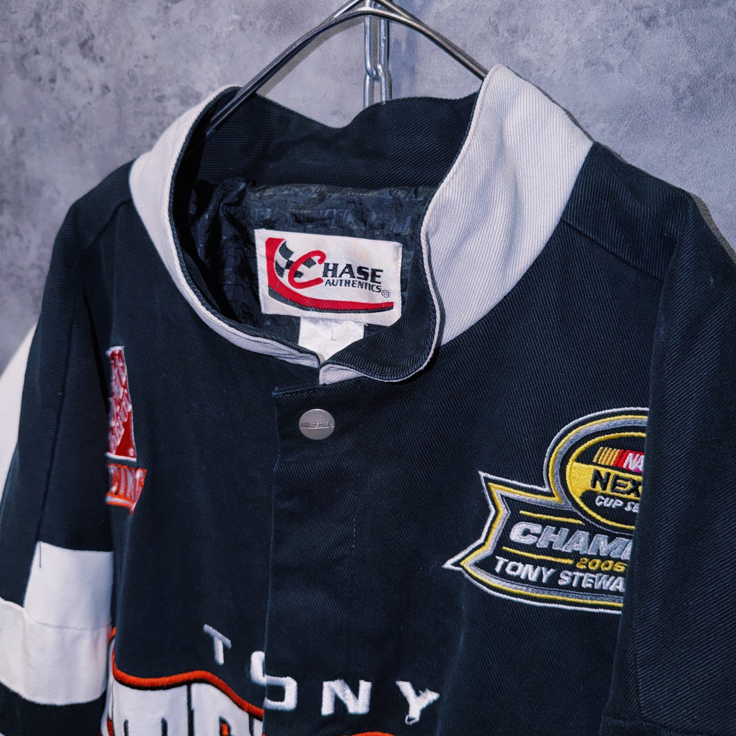 【doppio】vintage”NASCAR”company logo patches design racing jacket