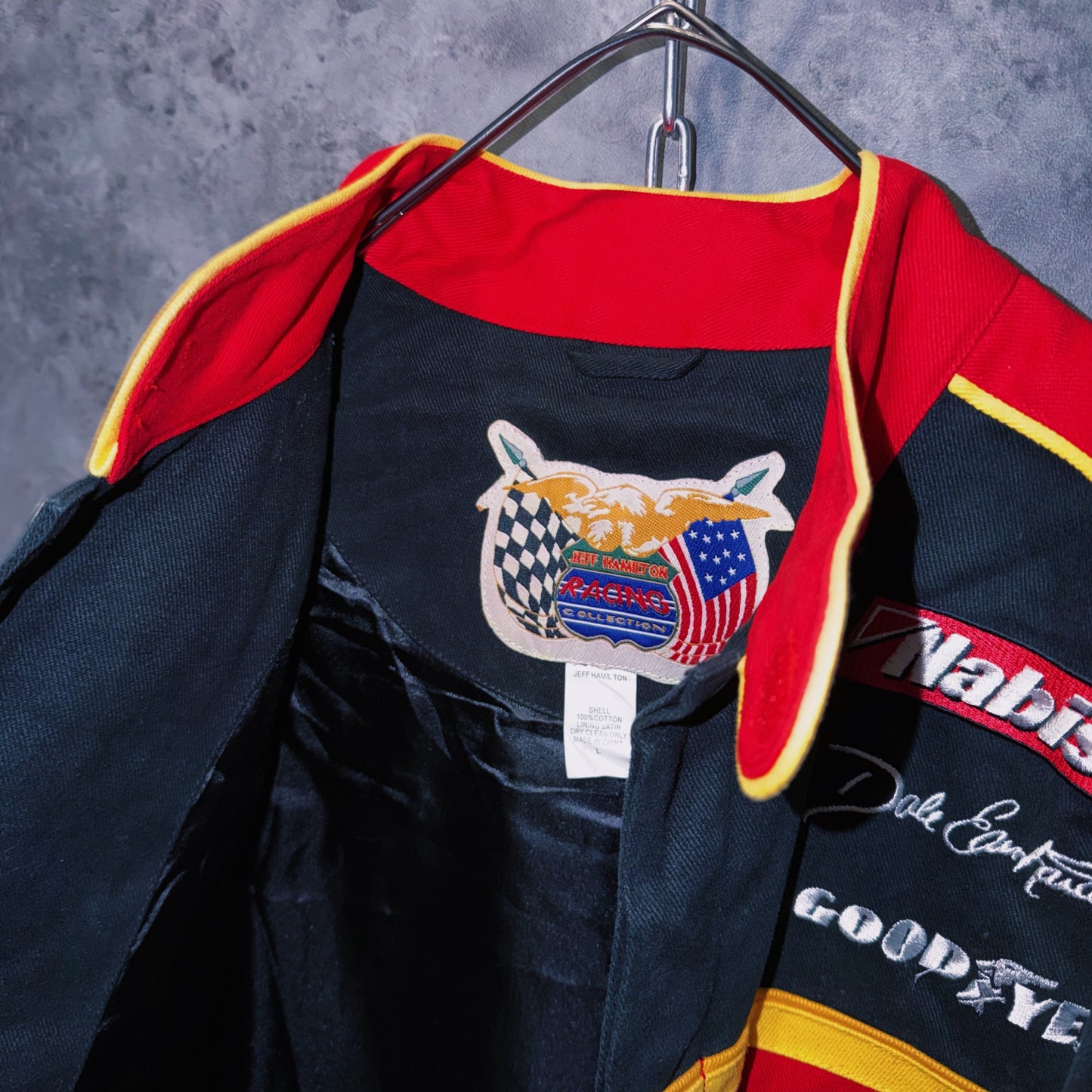【doppio】vintage”NASCAR”company logo patches design racing jacket
