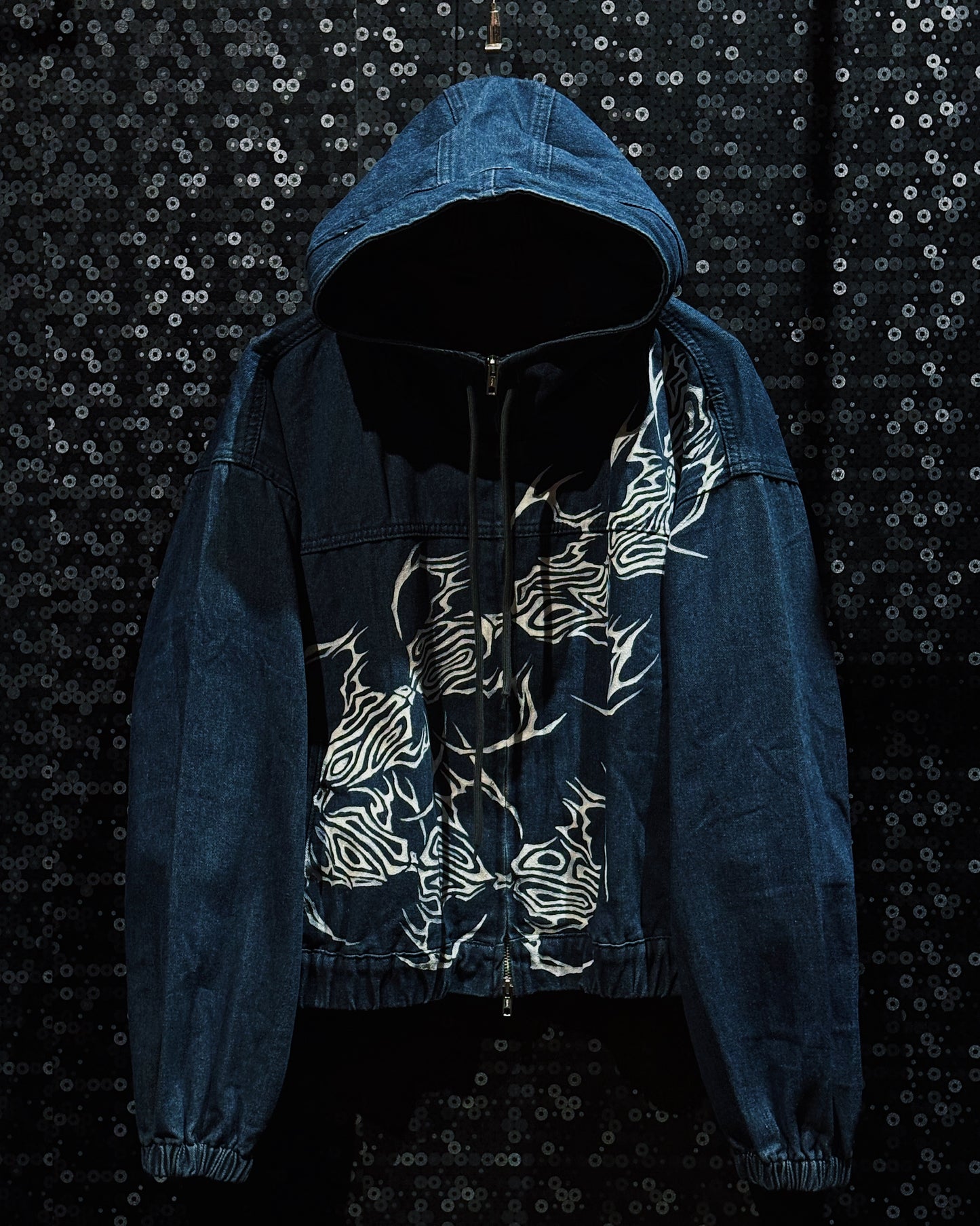 【ÆIEM】“RƎ:STANCE” Hand-Painted Denim Hoodie