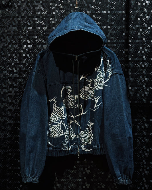 【ÆIEM】“RƎ:STANCE” Hand-Painted Denim Hoodie