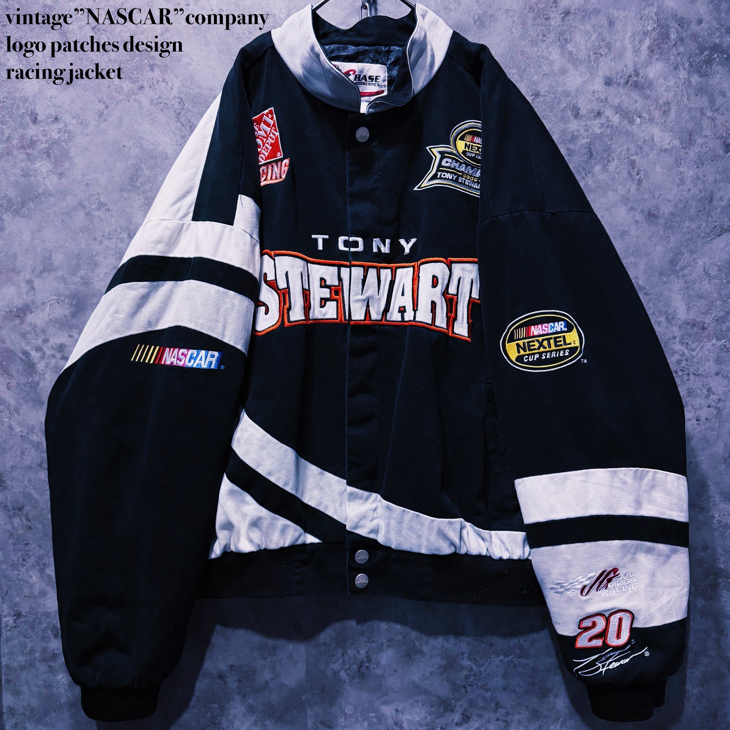 【doppio】vintage”NASCAR”company logo patches design racing jacket