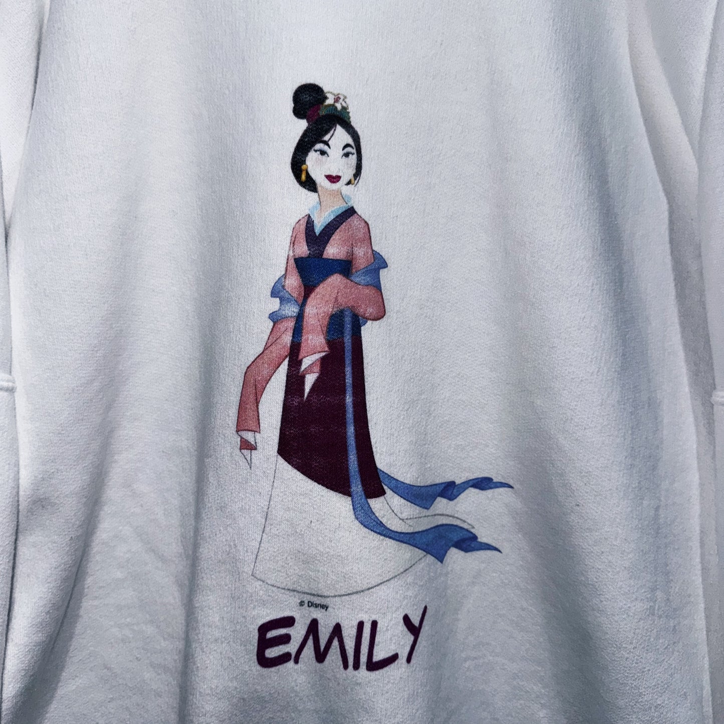 90's"MULAN"single print design pullover sweat