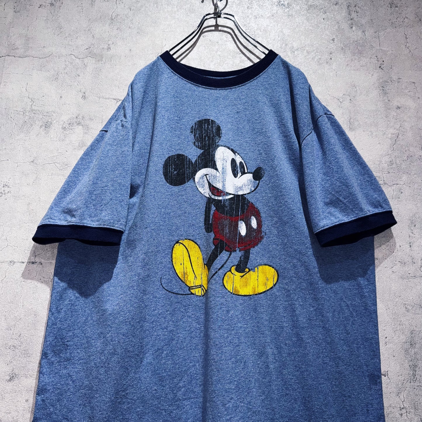 "Mickey Mouse"single design graphic print ringer T shirt