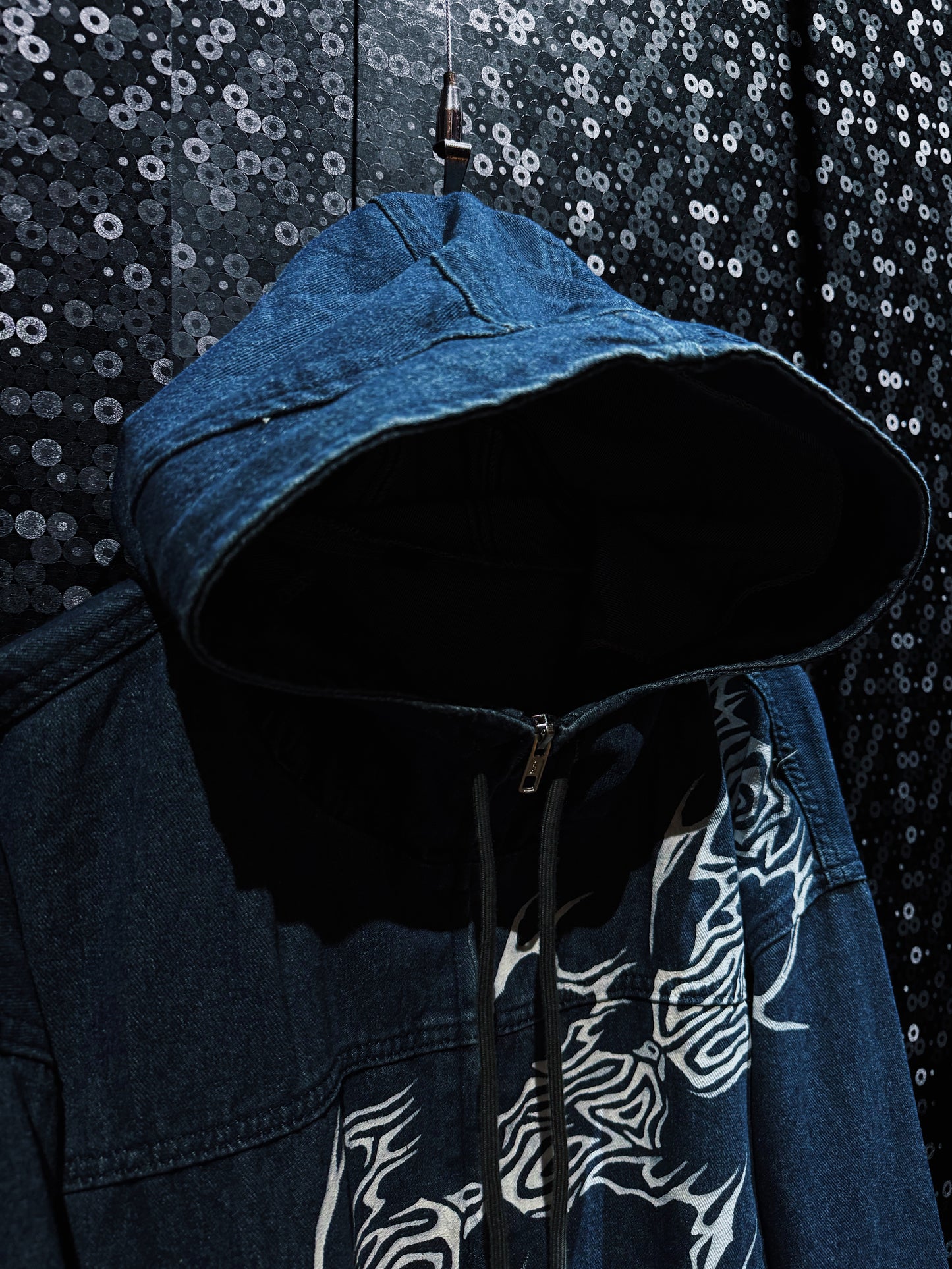 【ÆIEM】“RƎ:STANCE” Hand-Painted Denim Hoodie