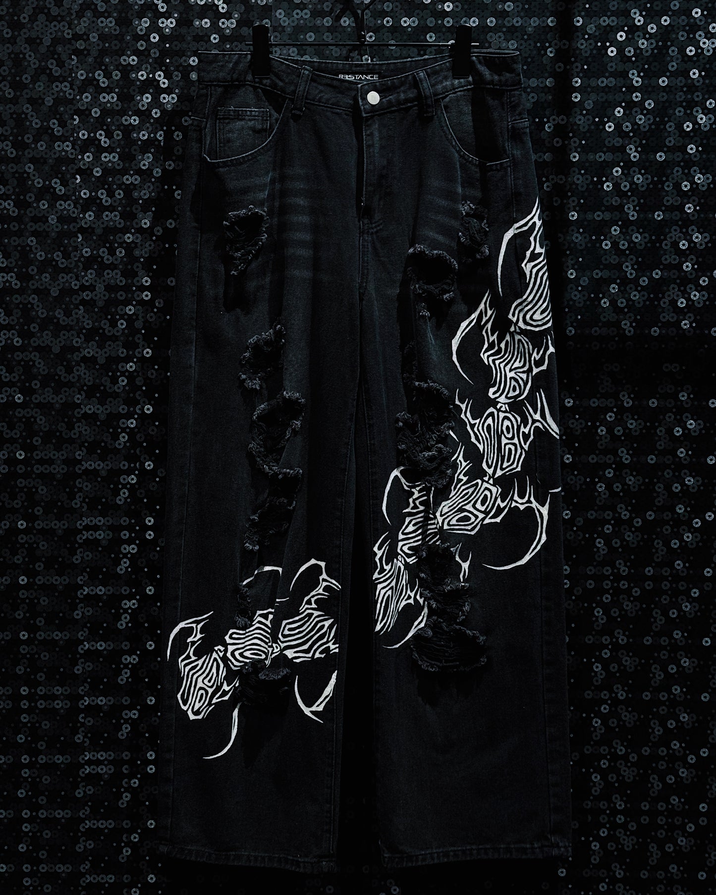 【ÆIEM】"RƎ:STANCE” Hand-Painted Reconstructed Denim