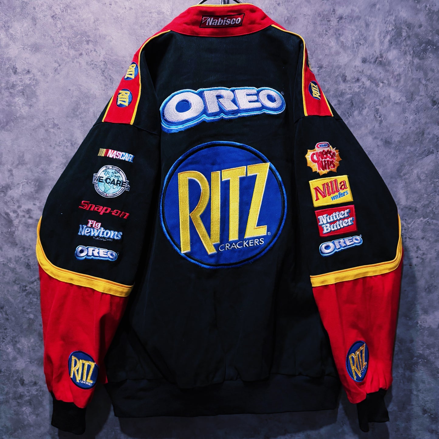 【doppio】vintage”NASCAR”company logo patches design racing jacket
