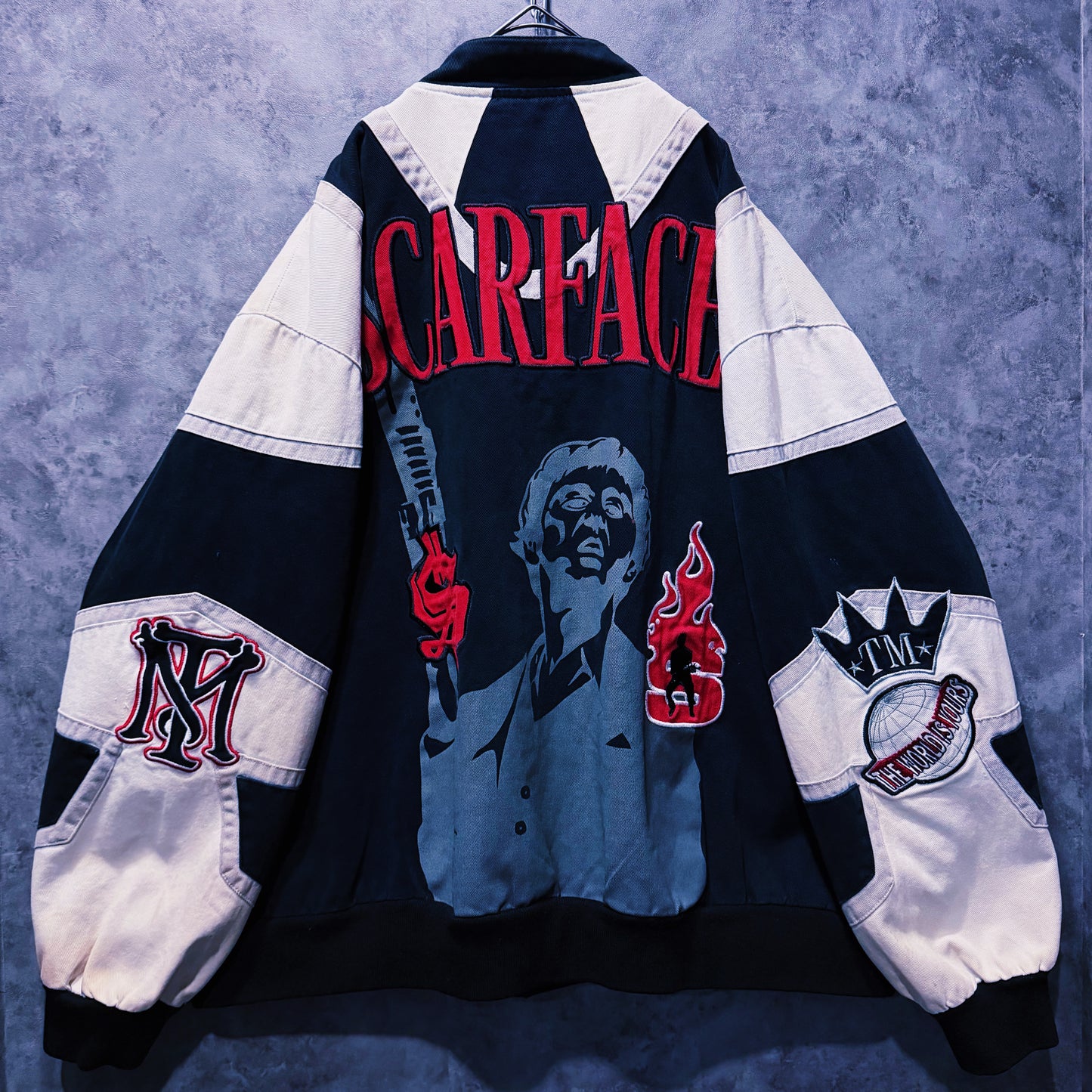 【doppio】vintage “SCARFACE” fire pattern design jacket