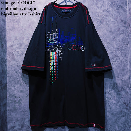 【doppio】vintage “COOGI” embroidery design big silhouette T-shirt