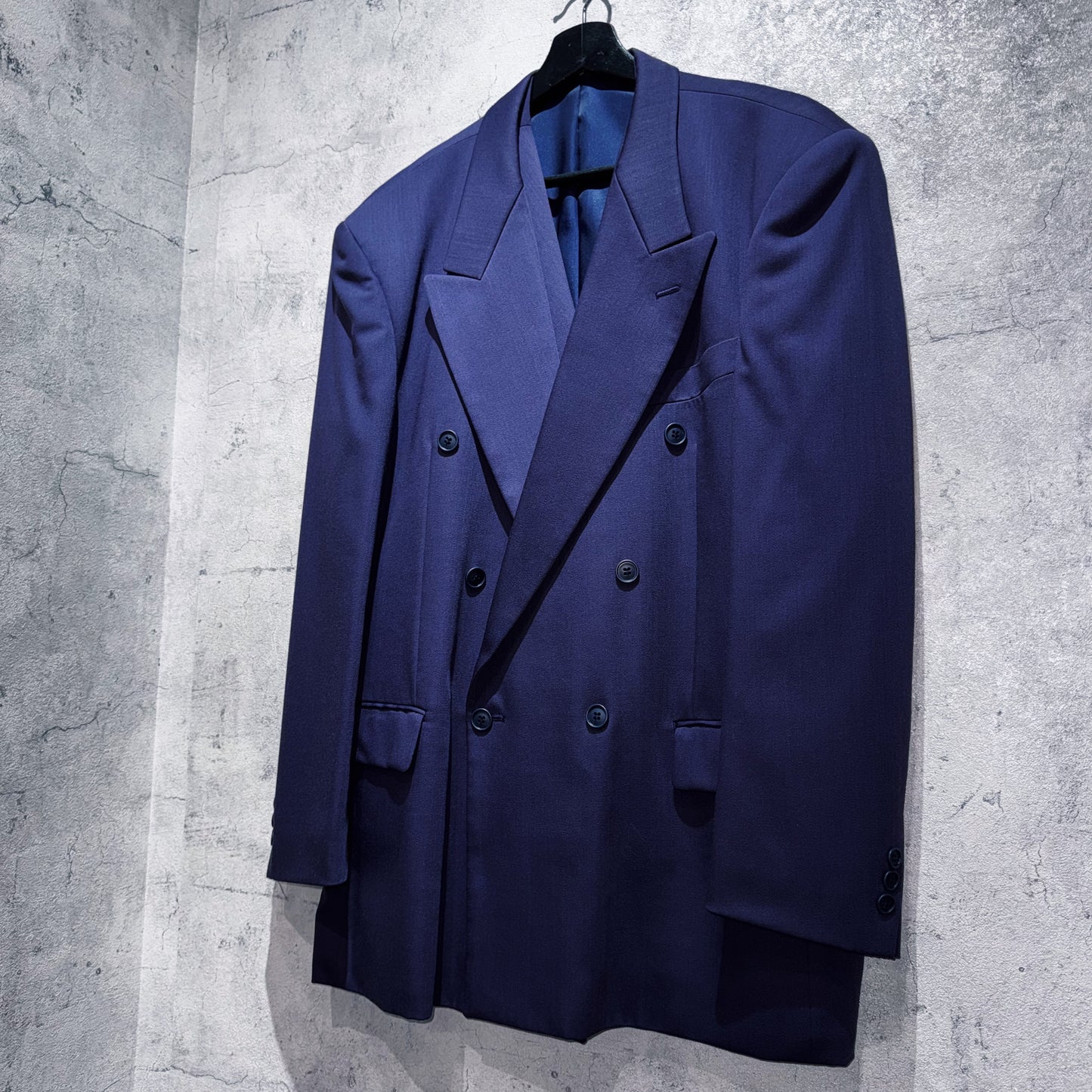 special three piece royal purple color double breasted set up