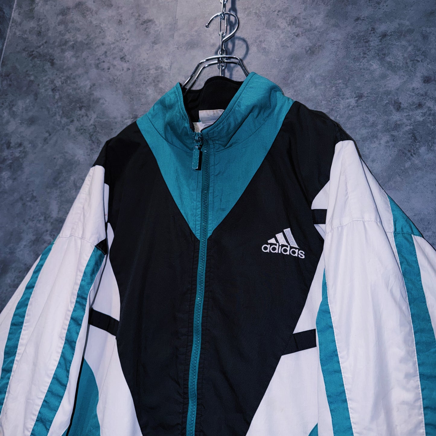 【doppio】90’s vintage “adidas” three stripe design Nylon jacket