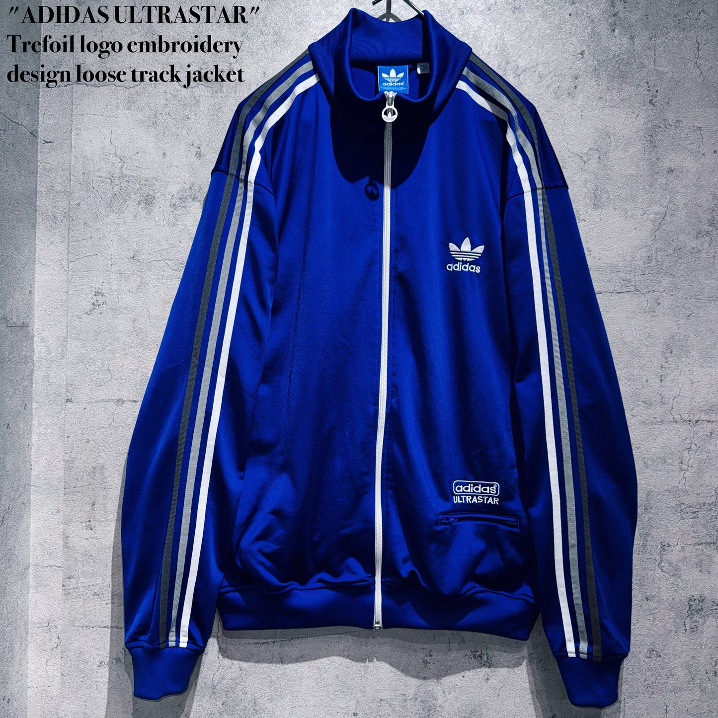 "ADIDAS ULTRASTAR"Trefoil logo embroidery design loose track jacket