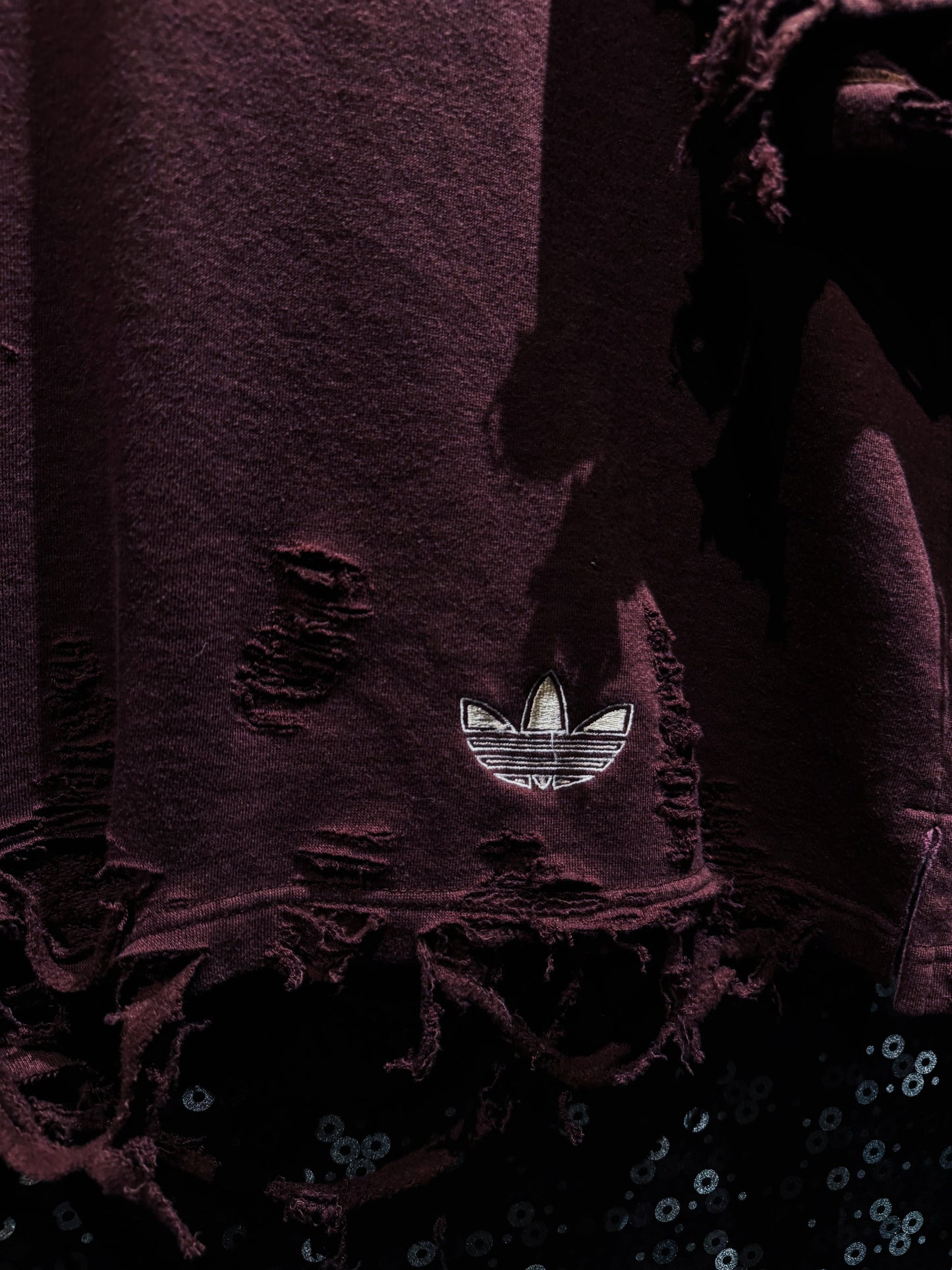 【ÆIEM】original”boro”remake adidas Trefoil Destroy Polo Shirt “BROWN DUST"