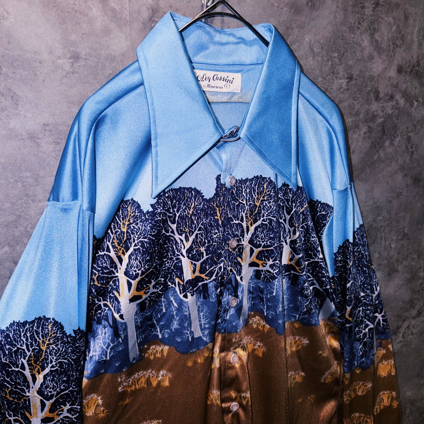 【doppio】vintage graphic design luxury collar shirt