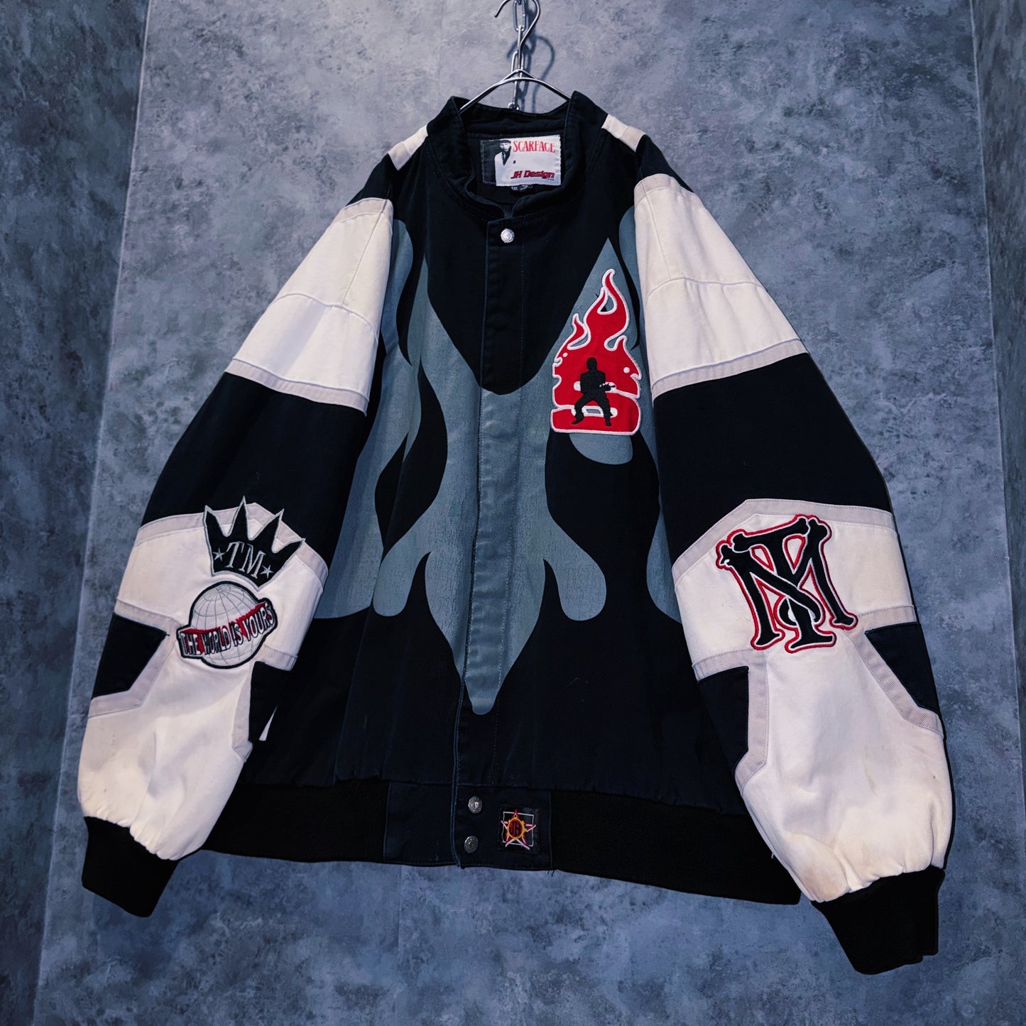 【doppio】vintage “SCARFACE” fire pattern design jacket