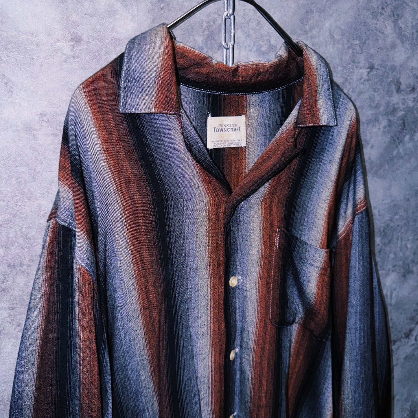 【doppio】special 60’s vintage “Penney’s TOWNCRAFT” Rayon Ombré stripe shirt