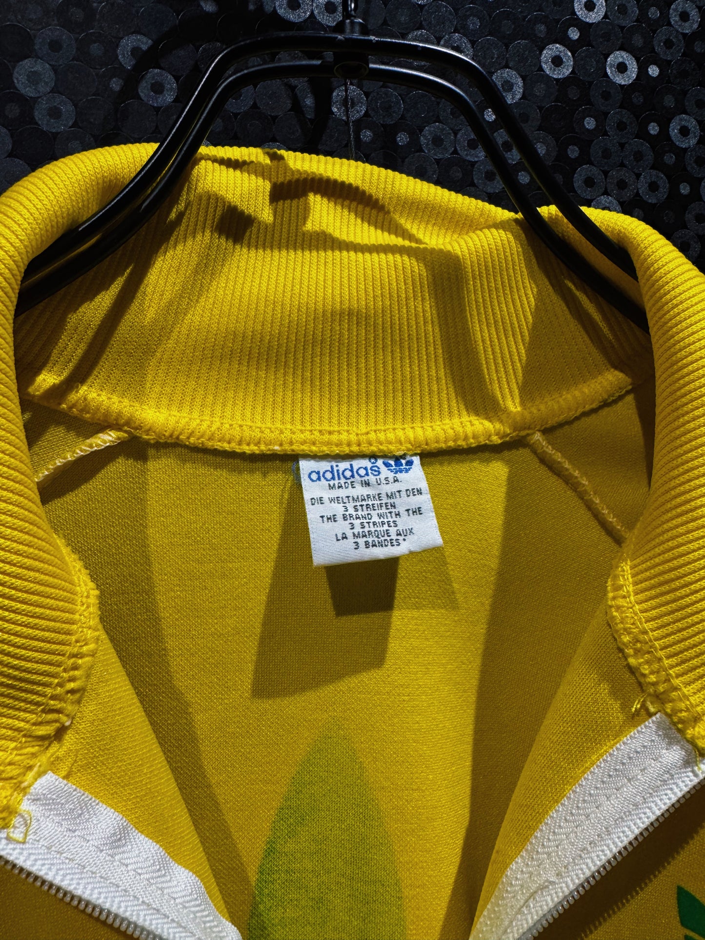 【ÆIEM】adidas originals Trefoil Back Print Yellow Track Jacket Made in U.S.A.