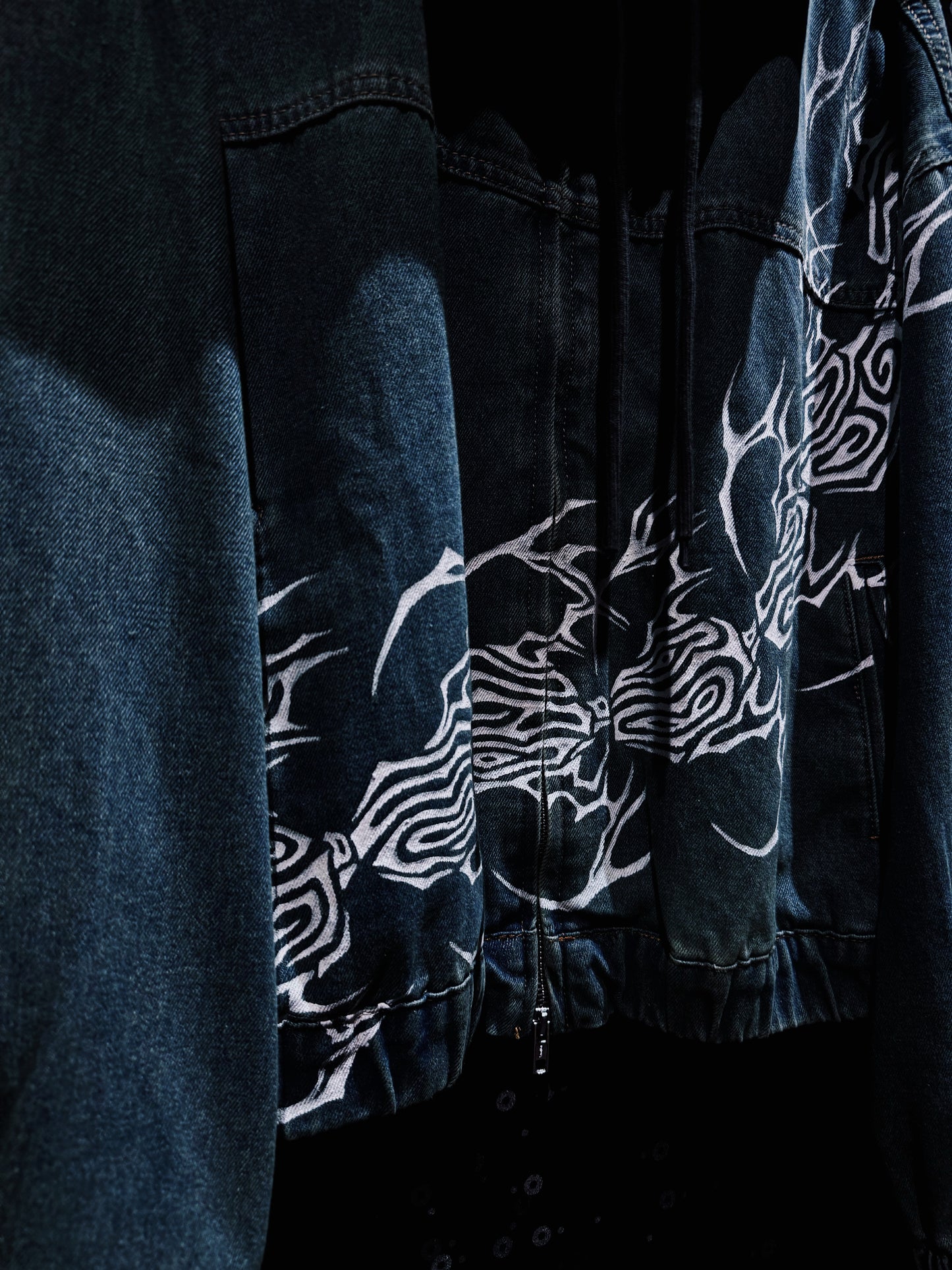 【ÆIEM】“RƎ:STANCE” Hand-Painted Denim Hoodie