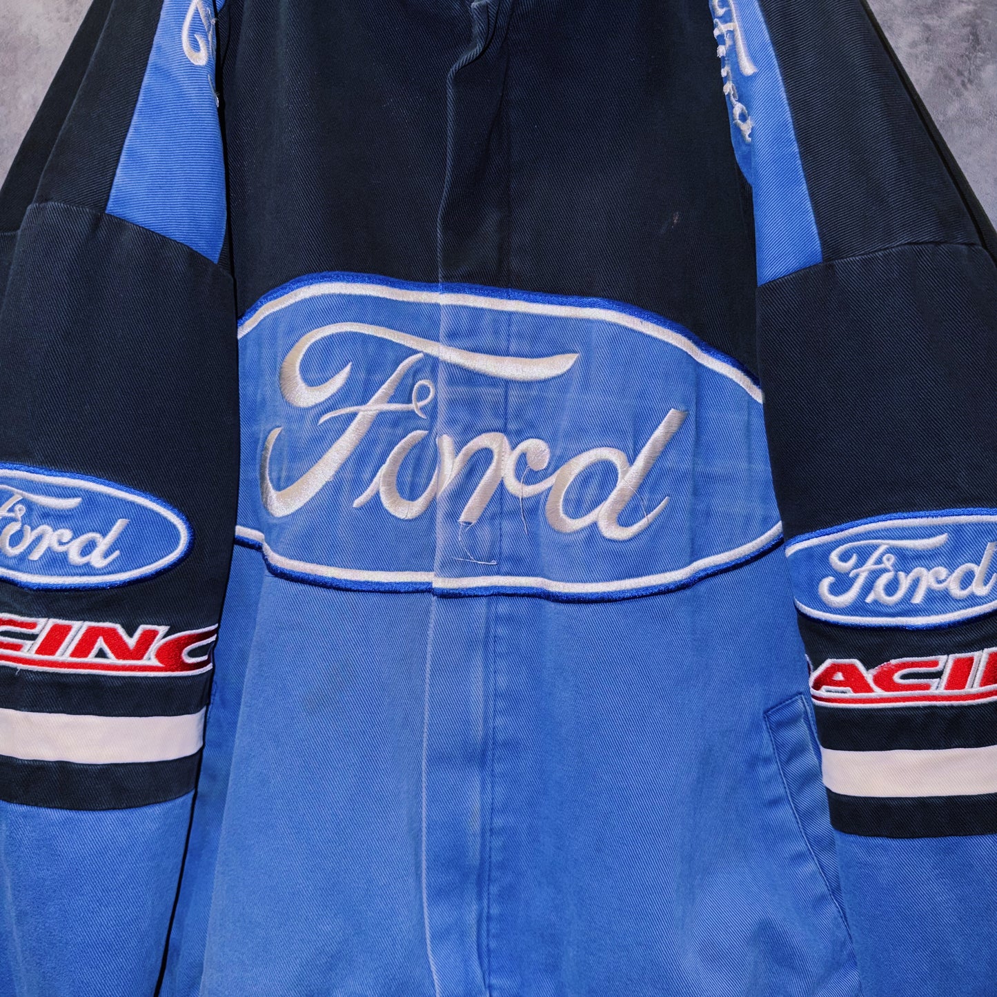 【doppio】vintage”Ford”company logo patches design racing jacket