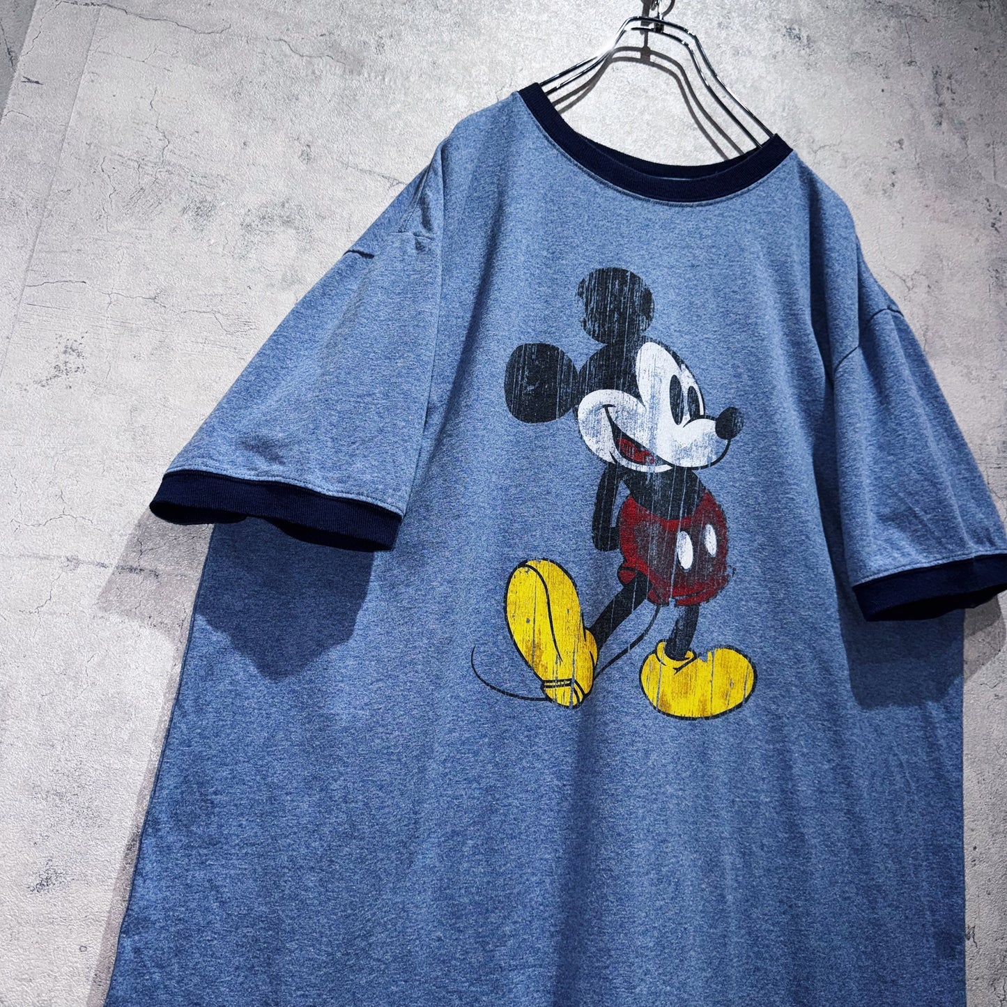 "Mickey Mouse"single design graphic print ringer T shirt