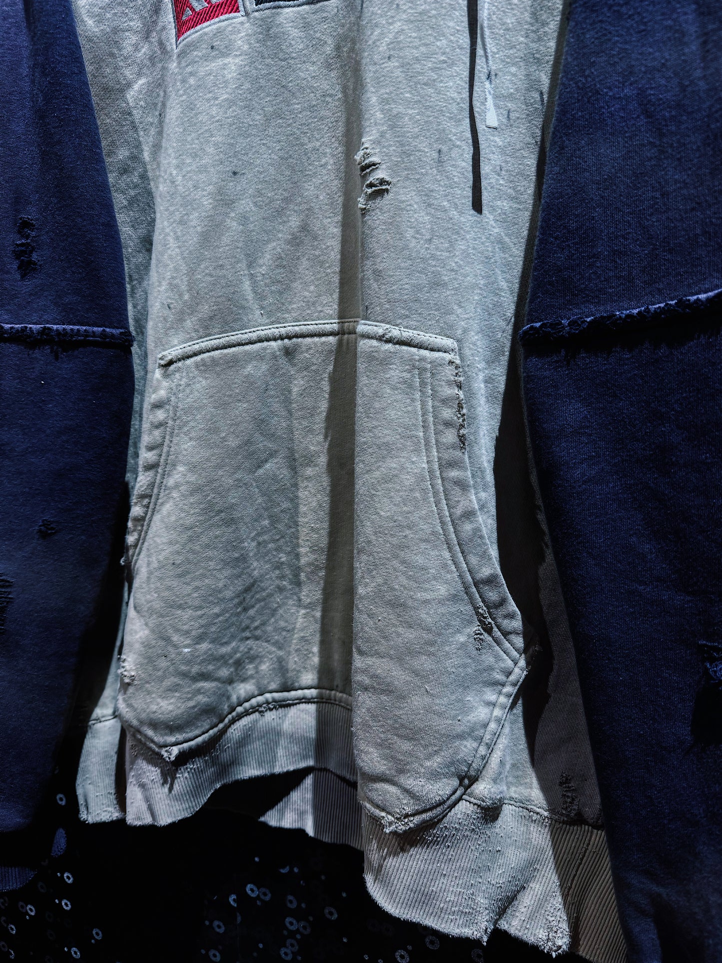 【ÆIEM】original “boro” remake adidas performance logo hoodie pullover