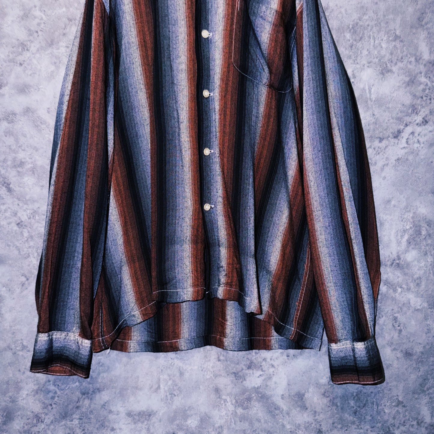 【doppio】special 60’s vintage “Penney’s TOWNCRAFT” Rayon Ombré stripe shirt