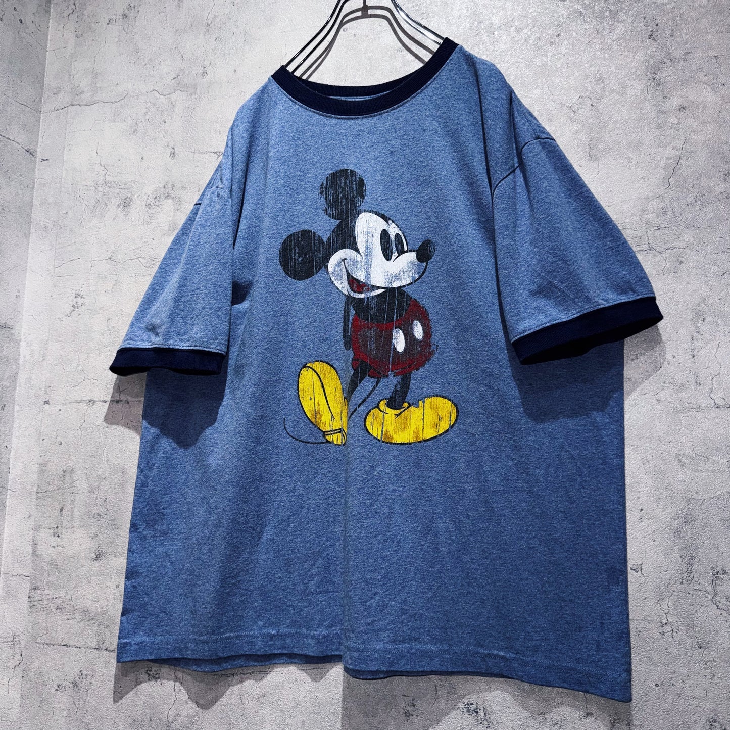 "Mickey Mouse"single design graphic print ringer T shirt