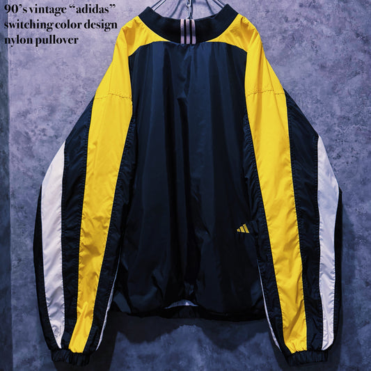 【doppio】90’s vintage “adidas” switching color design nylon pullover