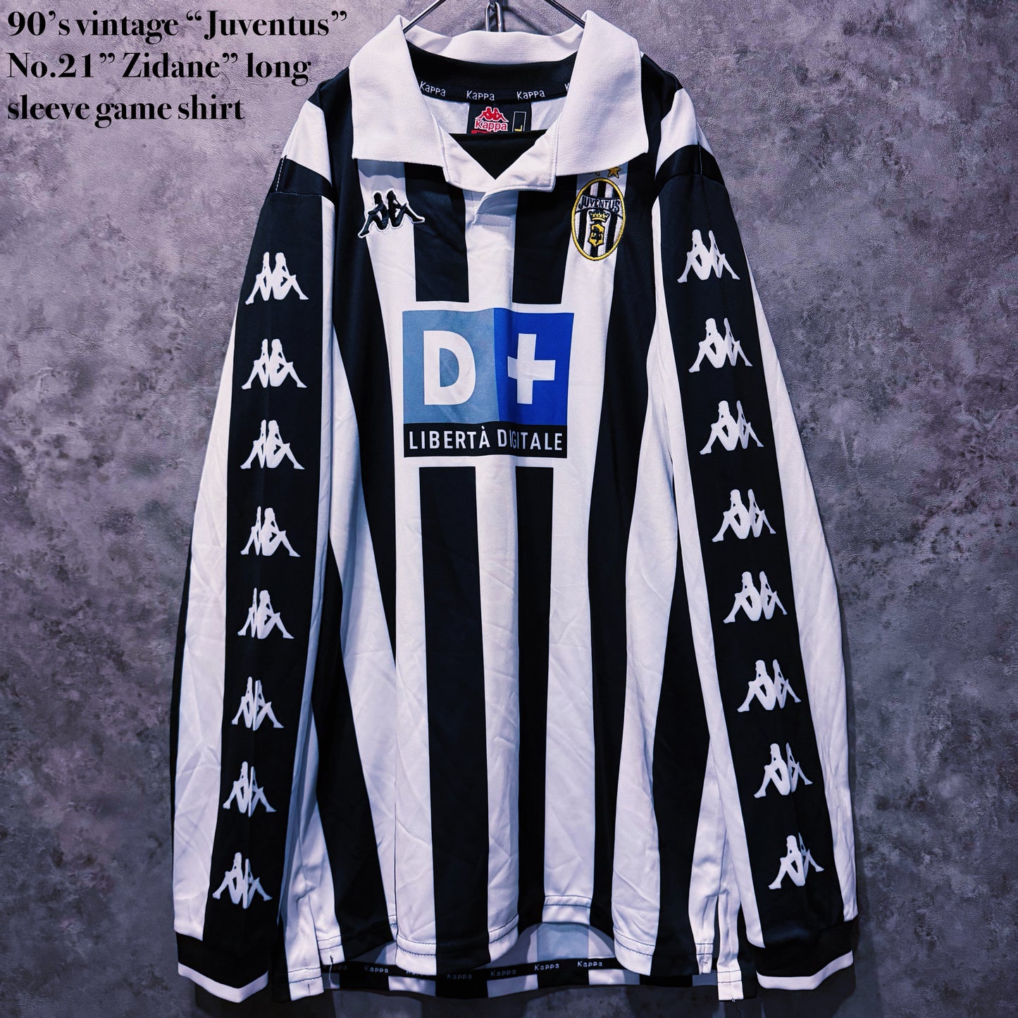 【doppio】90’s vintage “Juventus”No.21” Zidane” long sleeve game shirt