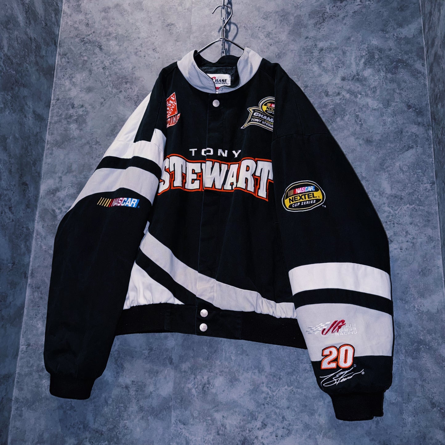【doppio】vintage”NASCAR”company logo patches design racing jacket