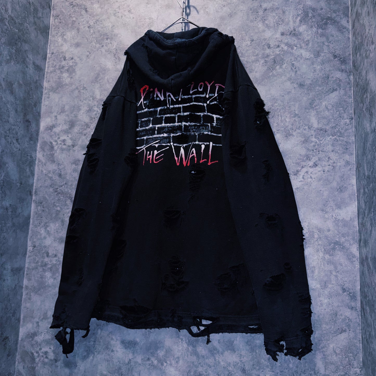【doppio】vintage “Pink Floyd”The Wall” art design boro custom sweat hoodie