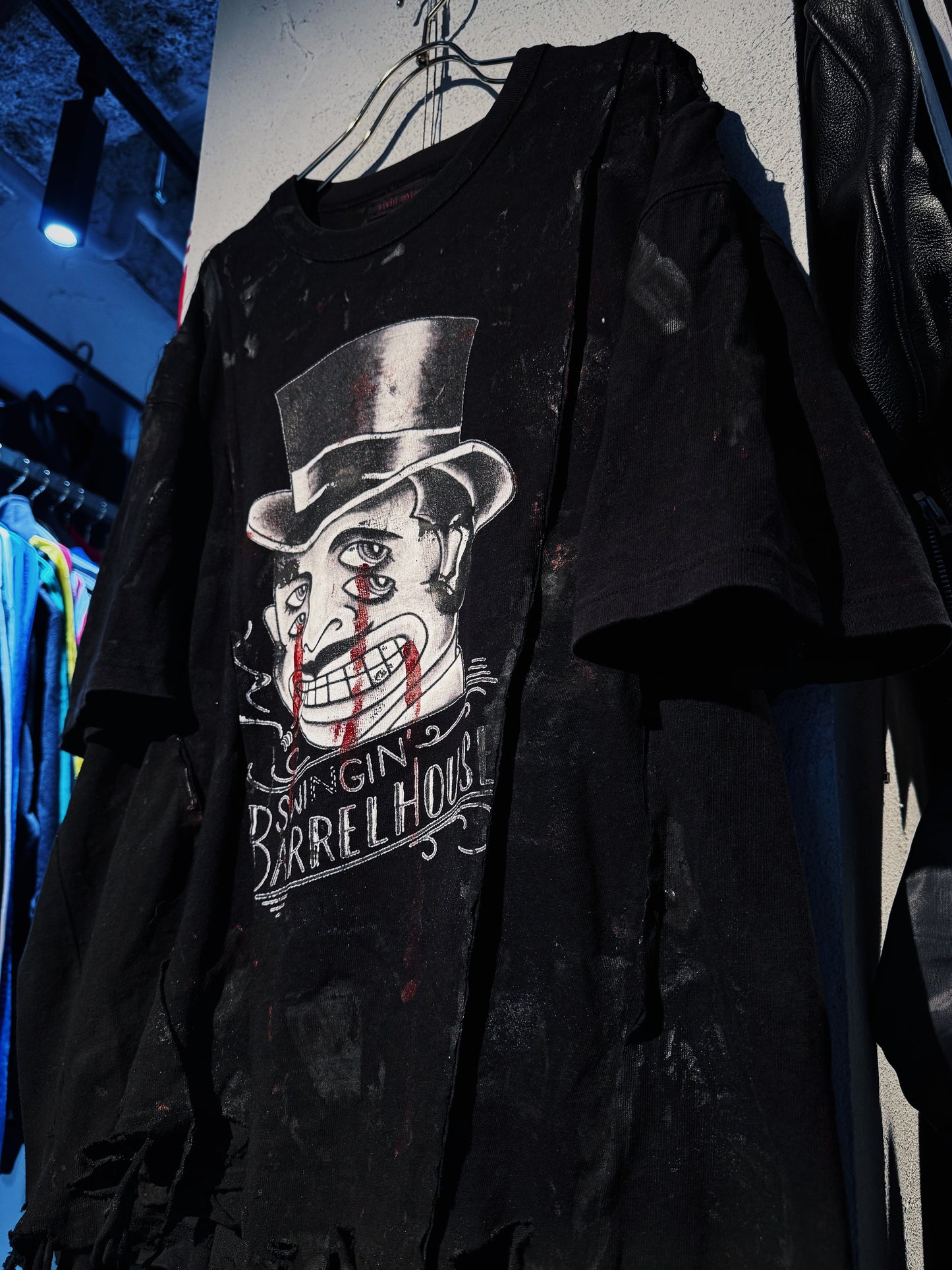 "vivid notes"graphic print coating design Layered T-shirt
